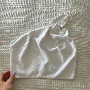 Abercrombie and Fitch White One-shoulder Crop Top NWT
